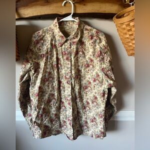 Wrangler Floral Western Pearl Snap Button Up Shirt XL